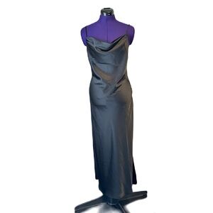 Vici Black Satin Maxi Dress